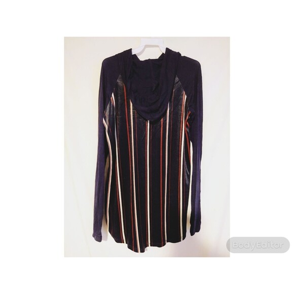 Navy Wine Blue Hoodie Top S - Picture 3 of 7